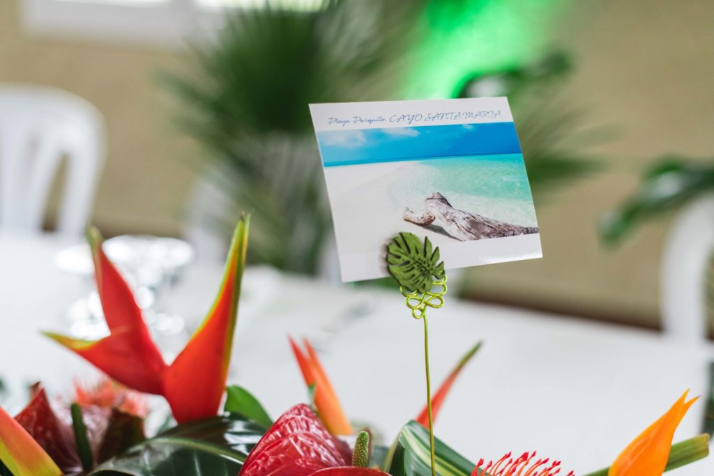 création, carterie, menu, nom de table, décoration, sur-mesure, thème, cuba, exotique, voyage, personnalisation, mariage, Décorevents, aquitaine, gironde, Bordeaux