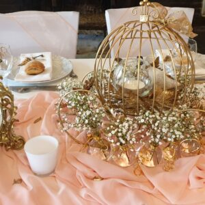 carrosse, métal, centre, table, cendrillon, princesse, conte de fée, princesse, disney, location, décoration, mariage, EVJF, Décorevents, Gironde, Bordeaux, aquitaine