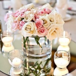 miroir, rond, centre, table, location, décoration, mariage, Décorevents, Gironde, Bordeaux, aquitaine