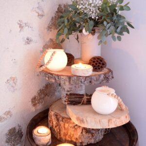 nature, champêtre, rétro, vintage, rond, rondelle, bois, centre, table, location, décoration, mariage, Decorevents, Gironde, Bordeaux, aquitaine