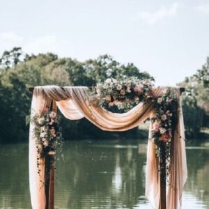 voilage, tenture, drapé, plafond, salle, poutre, arche, location, décoration, mariage, Décorevents, Gironde, Bordeaux, aquitaine