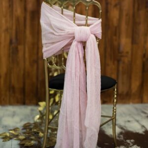 nœud, chaise, chemin, table, tissu, textile, gaze, vieux rose, location, décoration, mariage, Decorevents, Gironde, Bordeaux, aquitaine